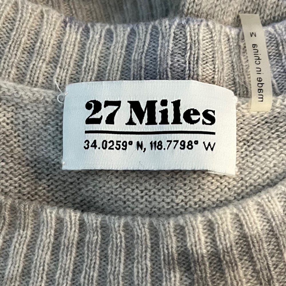 27 Miles Cashmere Sweater Blue Grey Camo Sweater - Picture 3 of 4